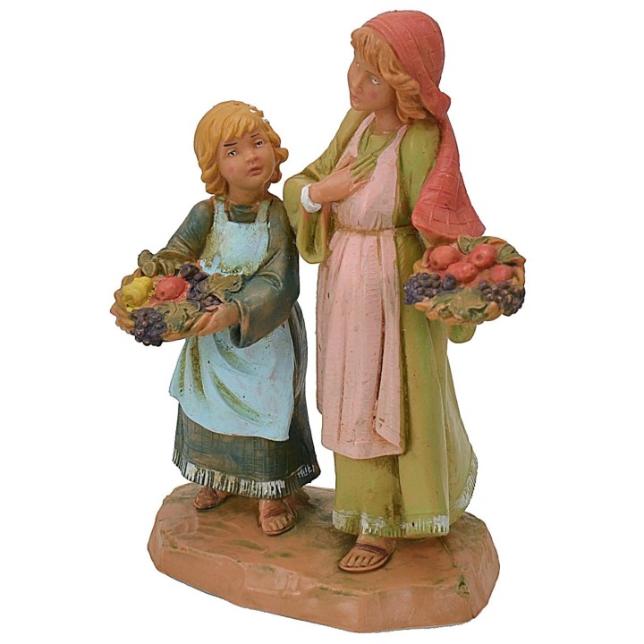 Sisters with baskets series 12 cm Fontanini
