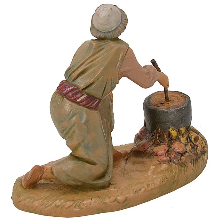Pastor arrodillado que cocina serie 12 cm Fontanini