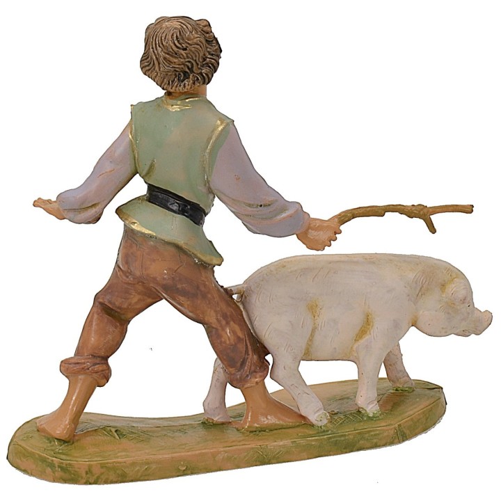 Campesino con cerdo 10 cm Fontanini