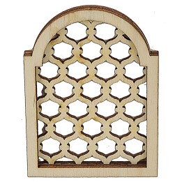 Ventana árabe incrustada en madera cm 5,5x0,6x7,5 h