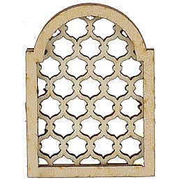 Finestra araba intarsiata in legno cm 3,7x0,6x4,9 h