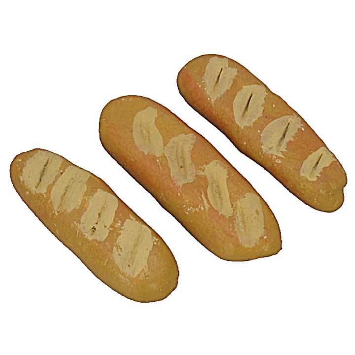 Set 3 pezzi di pane cm 3,6x1,1x0,6 h