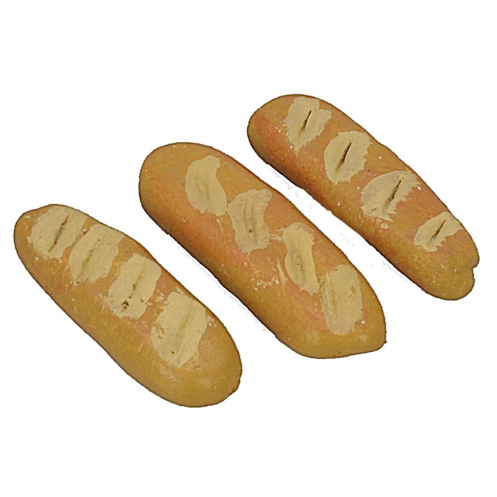 Set 3 pezzi di pane cm 3,6x1,1x0,6 h