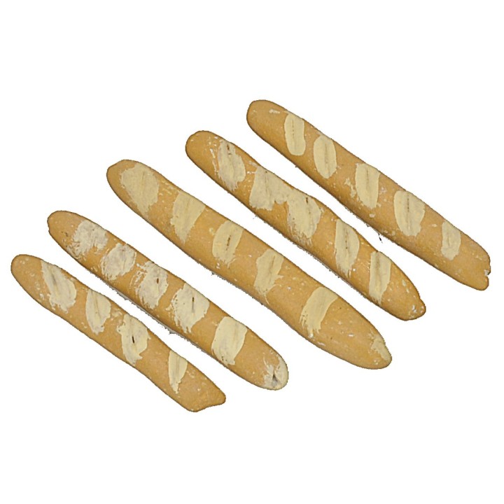 Juego de 5 panes baguette de 3,5-4,9 cm