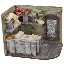 Bottega del sarto con stoffe cm 14,5x10x12 h