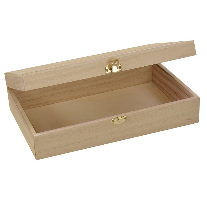 Caja rectangular de madera cm 27x17x7,1 h