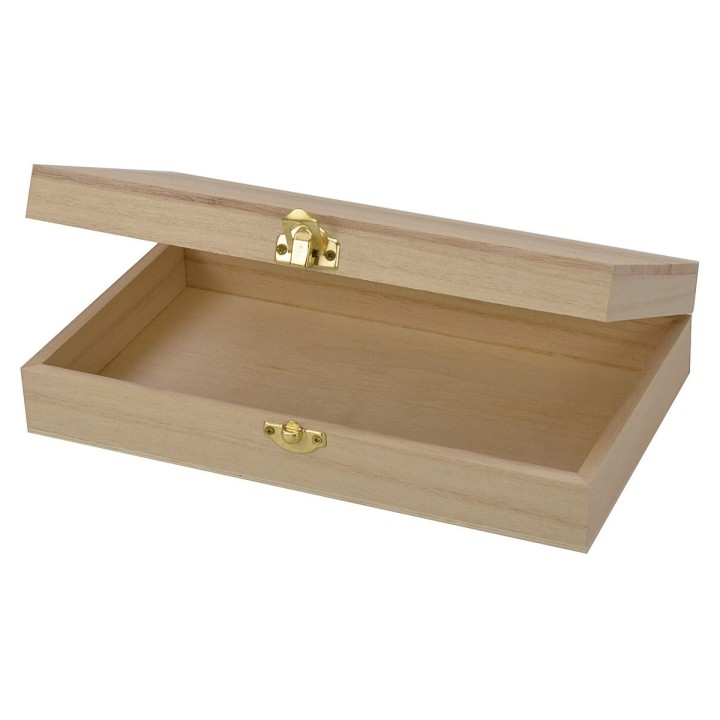 Caja rectangular de madera de 24x14x5,2 cm h
