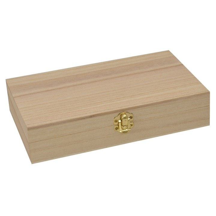 Caja rectangular de madera de 24x14x5,2 cm h