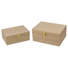 Set of two wooden boxes