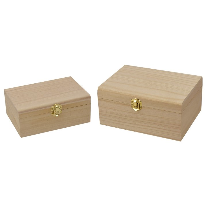 Conjunto de dos cofres de madera
