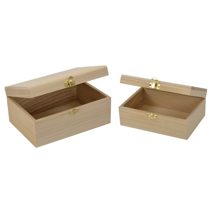 Conjunto de dos cofres de madera