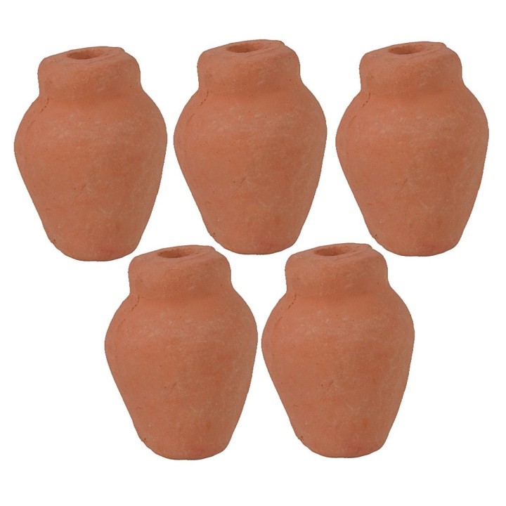 Set 5 vasi in terracotta h 2,3 cm