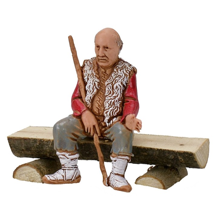 Uomo cm 10 in posizione da seduto -Statue presepe