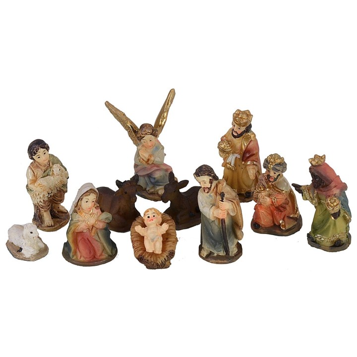 Natividad 11 figuras en resina 3,5 cm