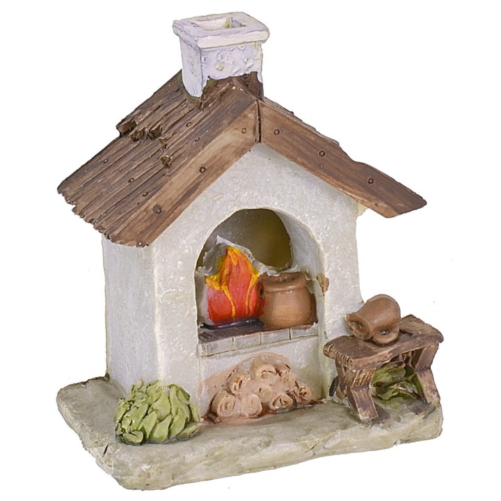 Forno con fuoco funzionante a batterie cm 9x6x10,8 h