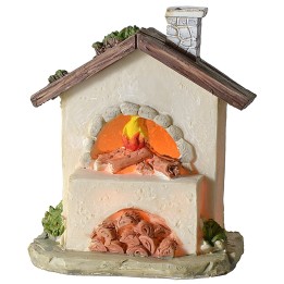 Horno con leña y fuego funcionando a baterías de 9x4,8x10,6 cm h