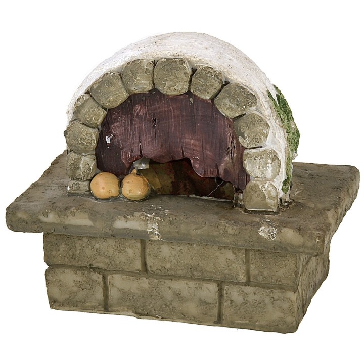 Round oven with battery-operated fire 10.8x6.2x9.6 cm h