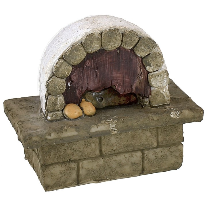 Horno redondo con fuego funcionando a pilas cm 10,8x6,2x9,6 h