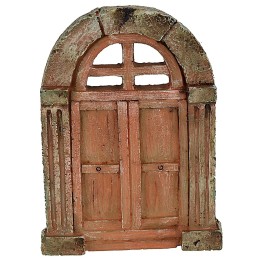 Puerta de resina de dos hojas con arco de 7x0,9x9,7 cm h