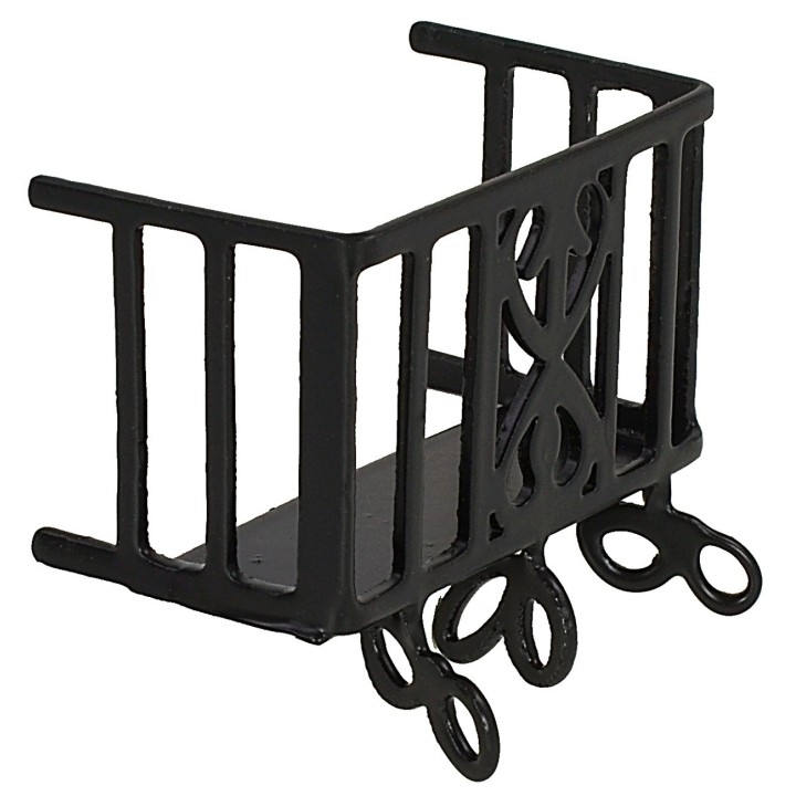 Barandilla con balcón negro de metal de 4,8x2,7x3 cm h