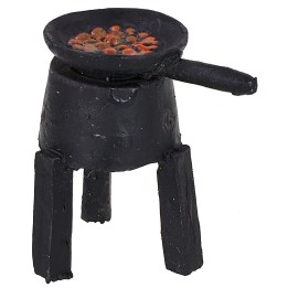 Brasero de resina con castañas 5 cm de altura.