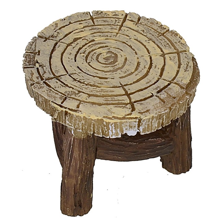 Tavolino tondo in resina effetto legno cm ø 4,4x3,5 h