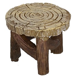 Round coffee table in wood effect resin cm ø 4,4x3,5 h