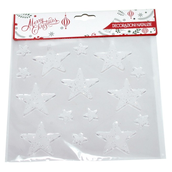 Window sticker 15 transparent stars