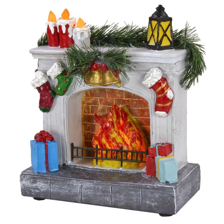 Battery lit fireplace cm 18x9x16 h