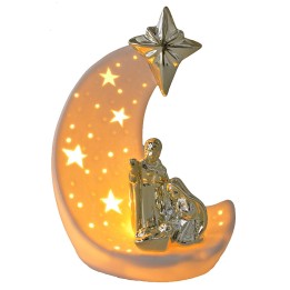 Natividad con cometa en porcelana iluminada de 17x10,3x24,5 cm h