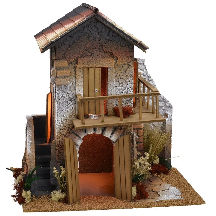 Casa iluminada para Belén de dos pisos con amplio balcón de