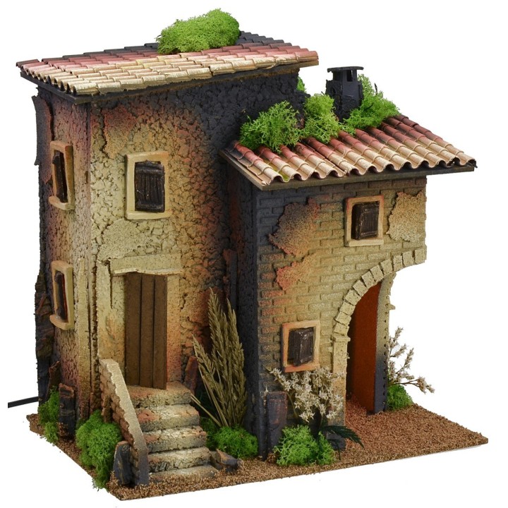 Casa iluminada con gran arco angular para tienda o cueva de