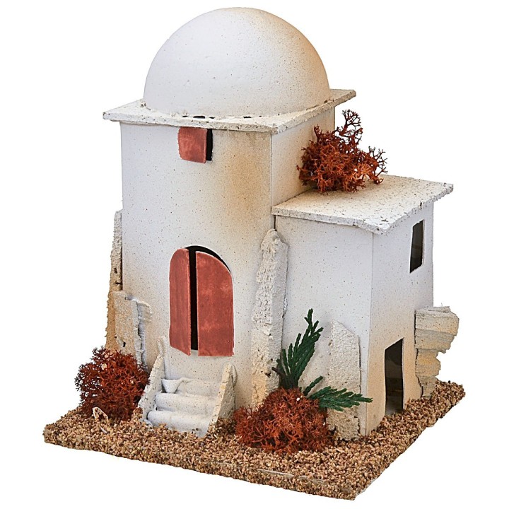 Casa árabe con cúpula y escalera cm 14x12,5x17 h