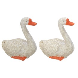 Juego de 2 cisnes de resina de 4,5x2,2x4,4 cm h