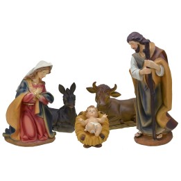 Natividad 5 figuras en resina serie 40 cm