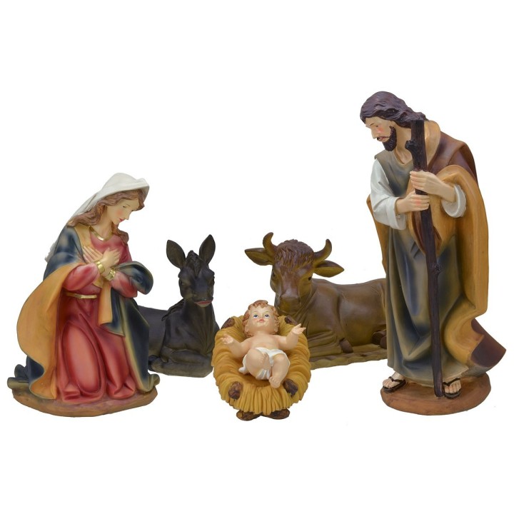 Nativity 5 figures in resin series 40 cm