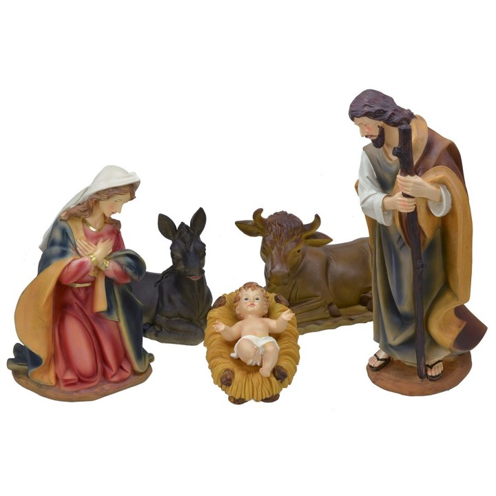 Natividad 5 figuras en resina serie 40 cm