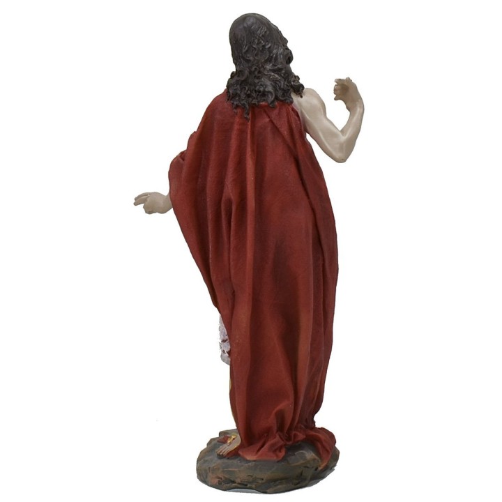 Jesús resucitado con manto rojo de 27 cm