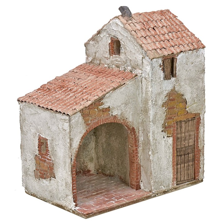 Casa estucada con tienda cm 24,5x16x30 h