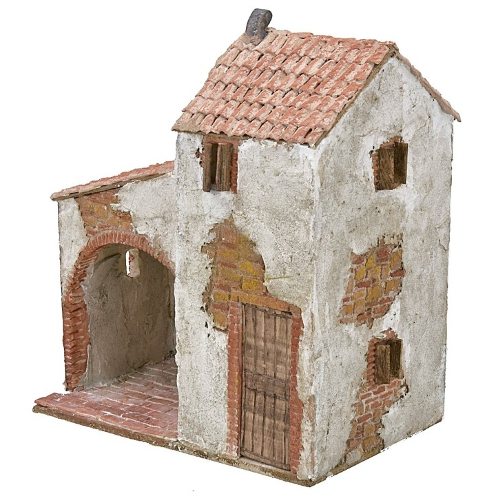 Stuccoed house with shop cm 24,5x16x30 h