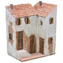 Casa stuccata ad angolo cm 22x16x29 h