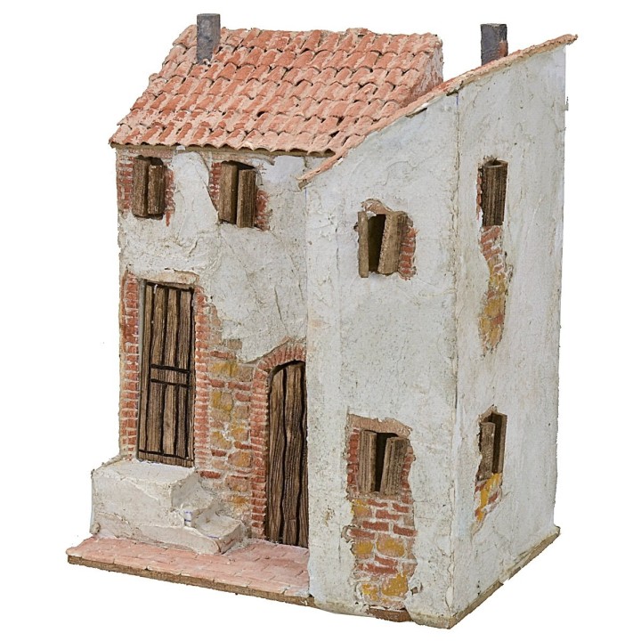 Casas estucadas en ángulo cm 22x16x29 h
