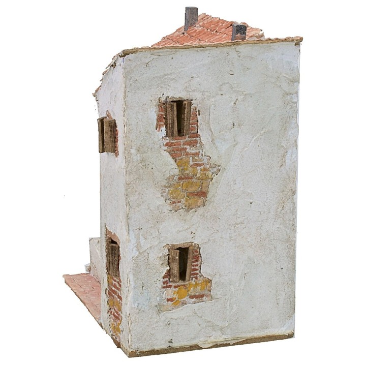 Casas estucadas en ángulo cm 22x16x29 h