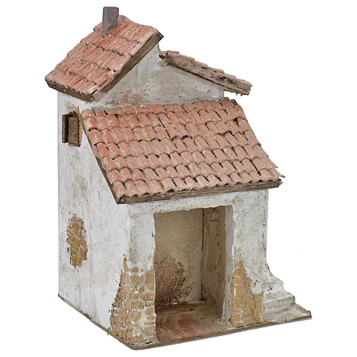 Casa stuccata con scala e ripostiglio cm 16,5x17,5x27,5 h