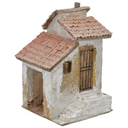 Casa estucada con escalera y trastero de 16,5x17,5x27,5 cm h