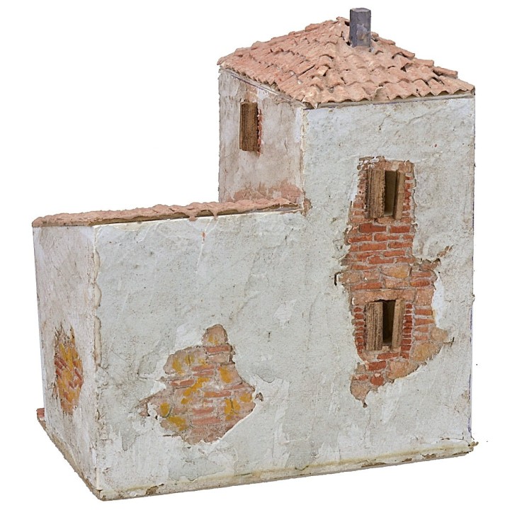 Casa stuccata con porticato cm 24x16x29,5 h