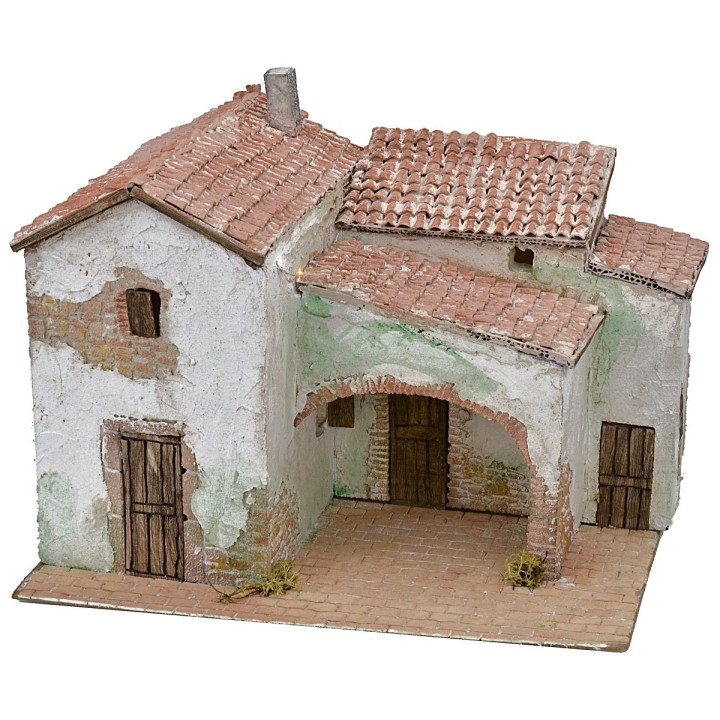 Pueblo enlucido iluminado cm 40x30x31 h