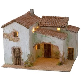 Illuminated stucco village cm 40x30x31 h