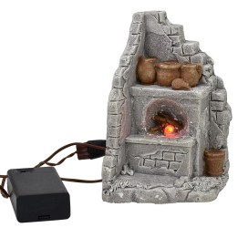 Forno ad angolo con fuoco funzionante a batterie cm
