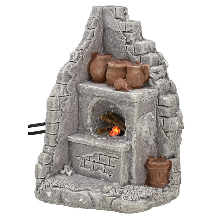 Corner oven with electricity-operated fire 7.1x6.5x12.3 cm h